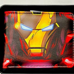Iron Man double sided bifold wallet with collectible tin box